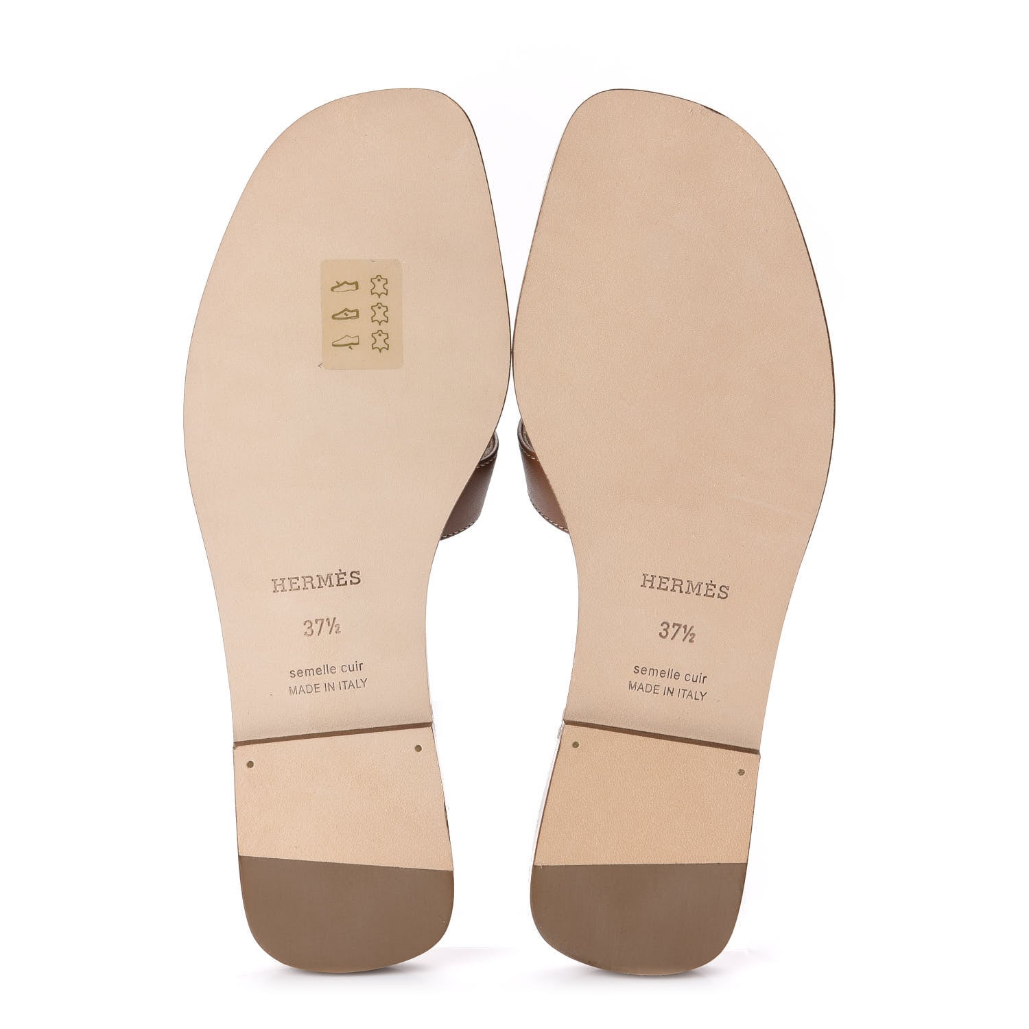 Hermes Box Calfskin Oran Sandals 37.5 Gold 5 of 10