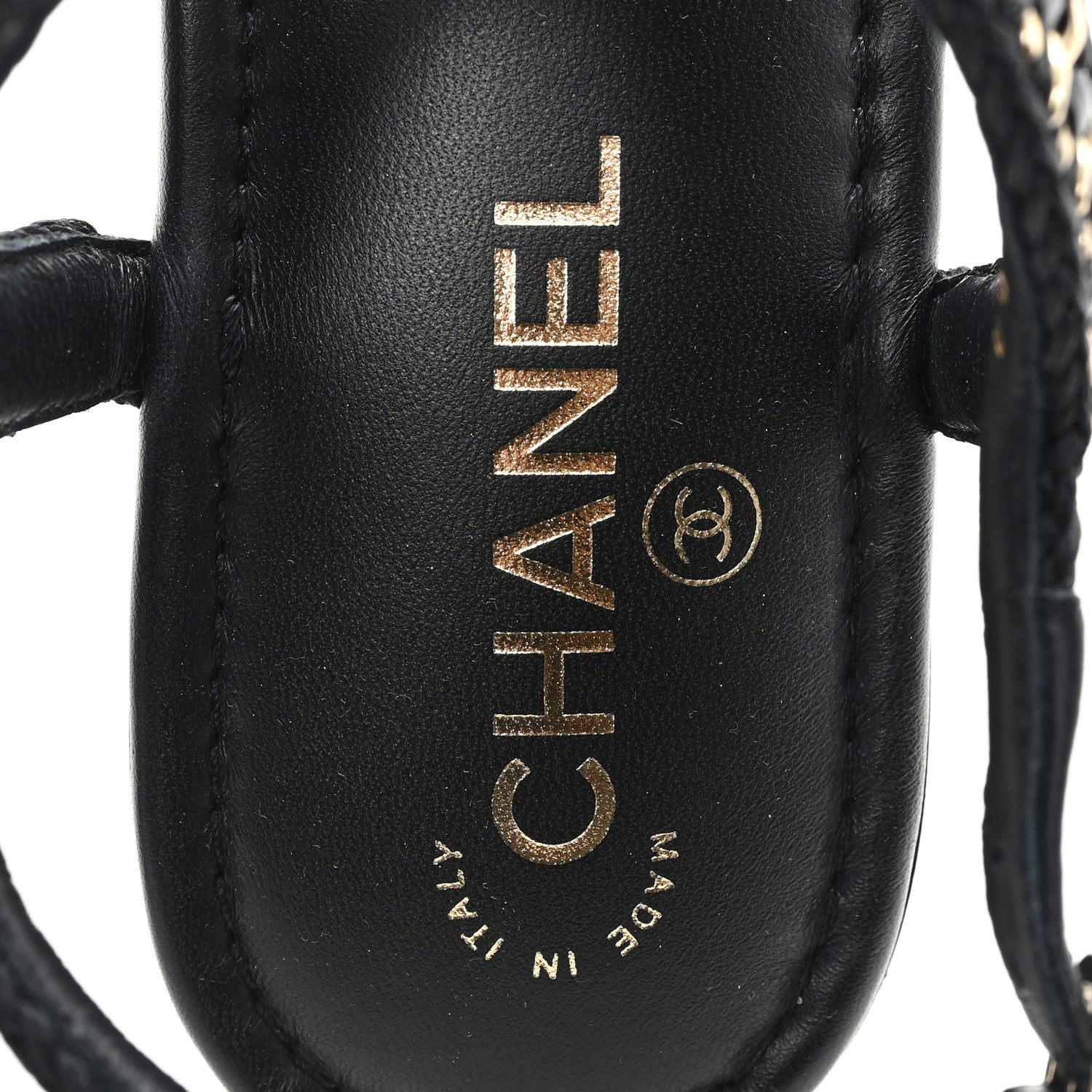 Chanel Lambskin Embroidered CC Thong Sandals 39.5 Black 8 of 10