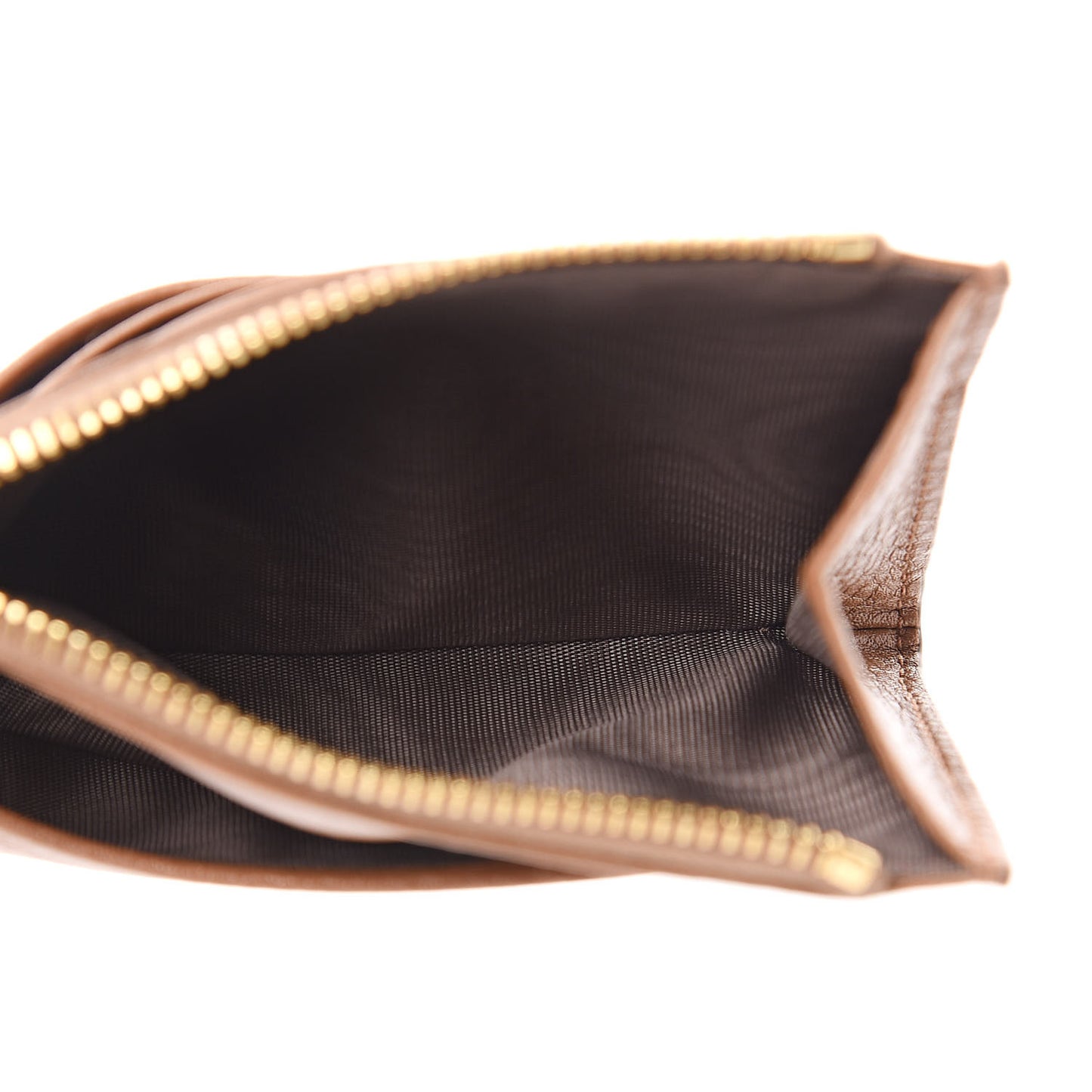 Vitello Grain Zip Card Holder Cuoio