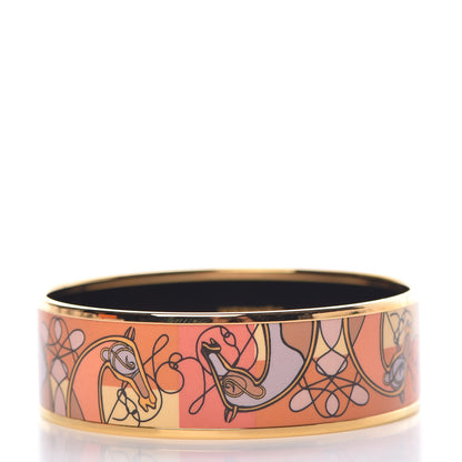 Hermes Enamel Printed Wide Coup De Fouet Bracelet 65 3 of 6
