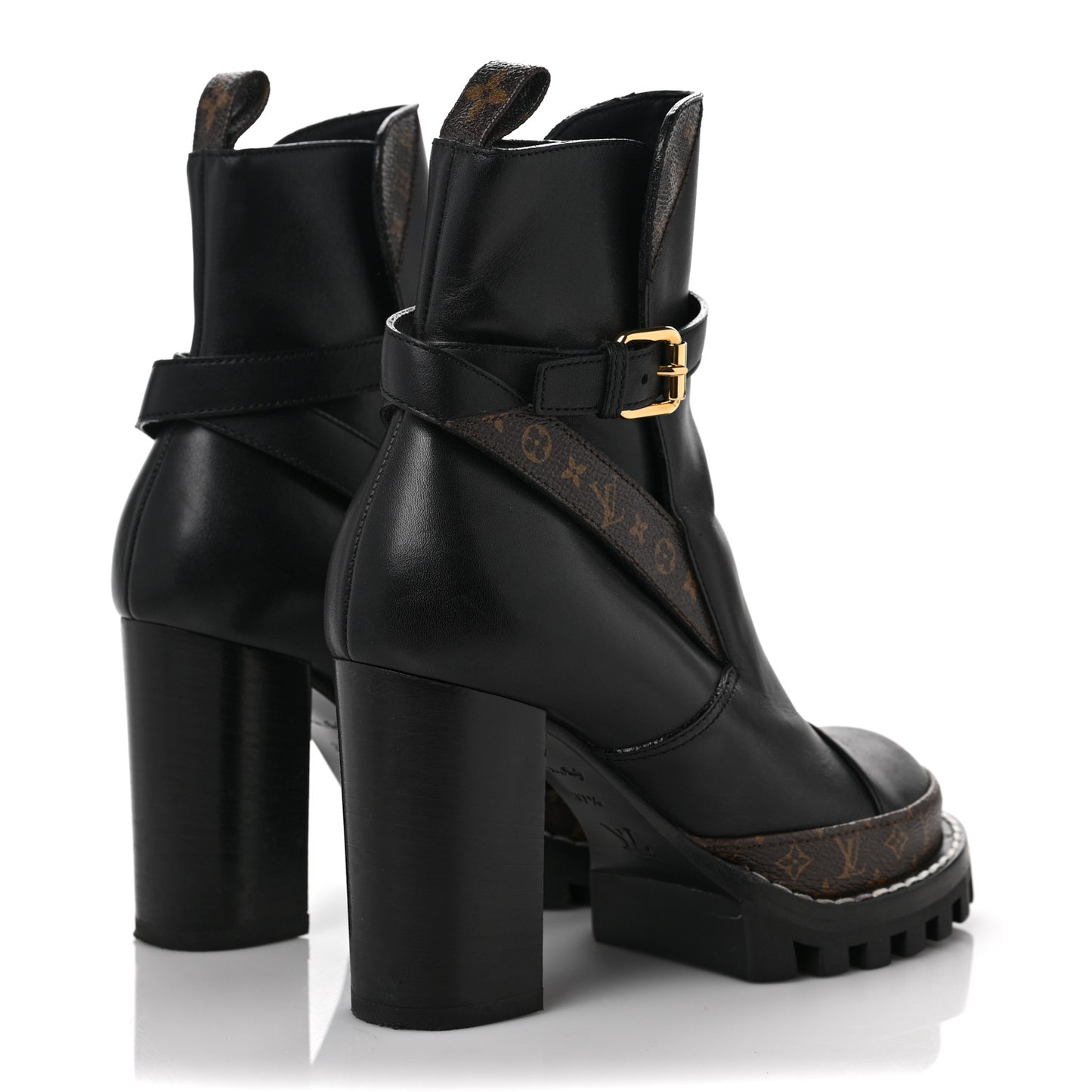 Calfskin Monogram Star Trail Ankle Boots 37.5 Black