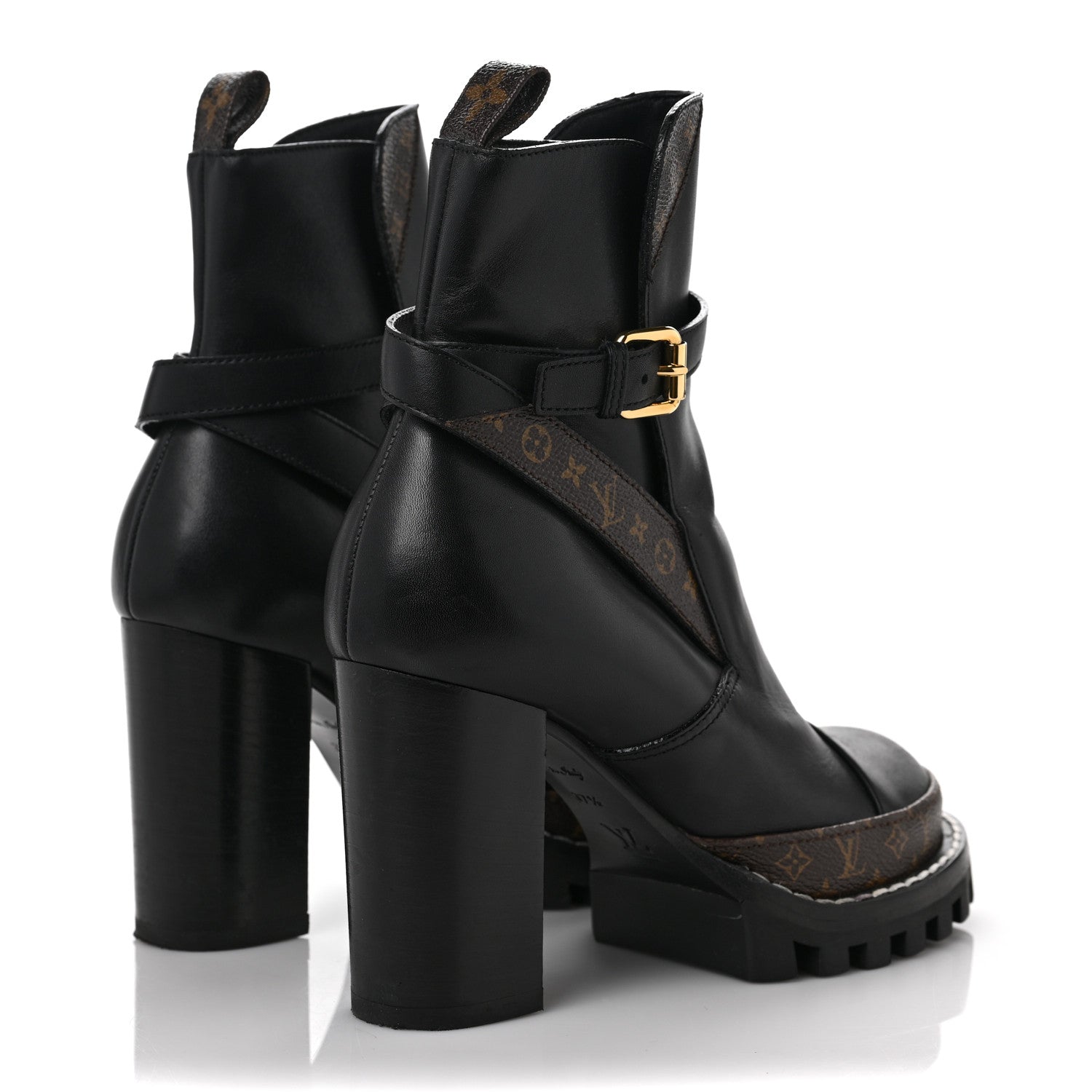 Louis Vuitton Calfskin Monogram Star Trail Ankle Boots 37.5 Black 4 of 11