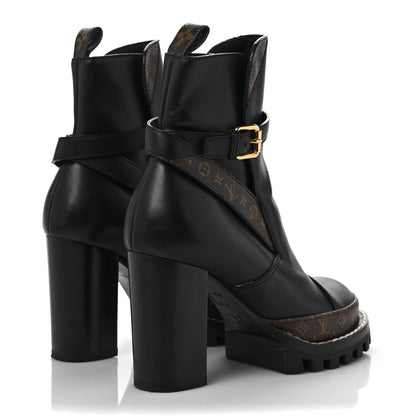 Louis Vuitton Calfskin Monogram Star Trail Ankle Boots 37.5 Black 4 of 11