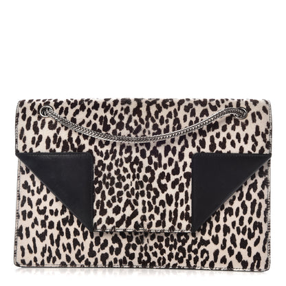 Saint Laurent Calf Hair Leather Snow Leopard Medium Betty White Black 1 of 9