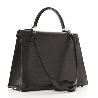 Hermes Vache Liegee Kelly Sellier 32 Chocolate 3 of 14