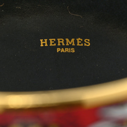 Hermes Enamel Printed Elephant Torana Extra Wide Bracelet 65 4 of 5
