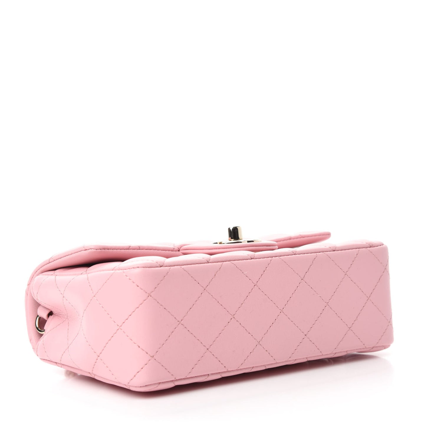 Lambskin Quilted Mini Rectangular Flap Pink