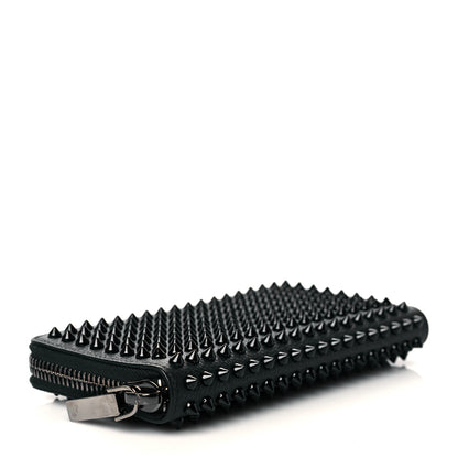 Christian Louboutin Calfskin Panettone Spiked Zip Around Wallet Black 4 of 8