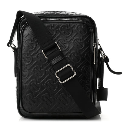 Burberry Calfskin Embossed TB Freddie Crossbody Bag Black 1 of 8