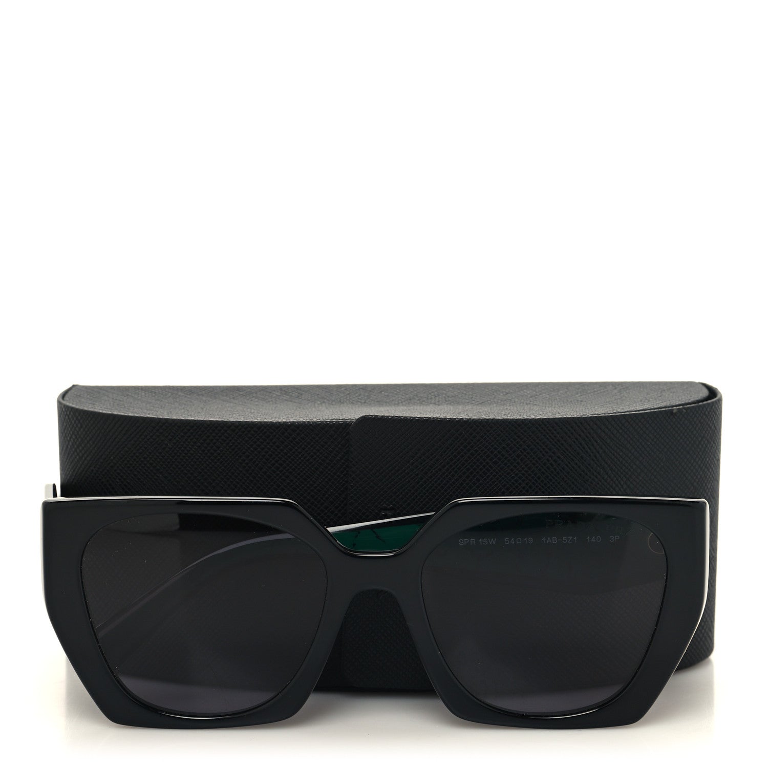 Prada Acetate Marble Effect Geometric Sunglasses SPR 15W Black Green 2 of 7