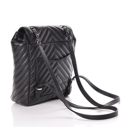 Chanel Calfskin Chevron Quilted Small Urban Spirit Backpack Black 3 of 9