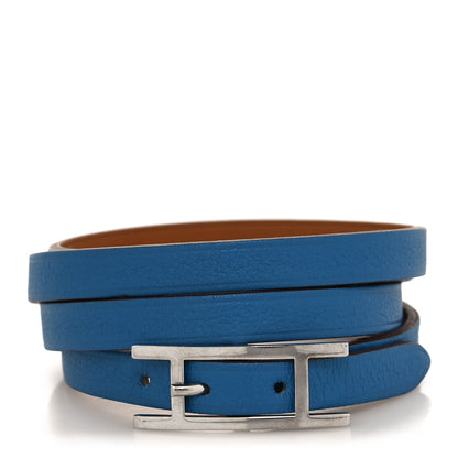 Hermes Swift 3MM Hapi Triple Tour Wrap Bracelet M Mykonos 1 of 6