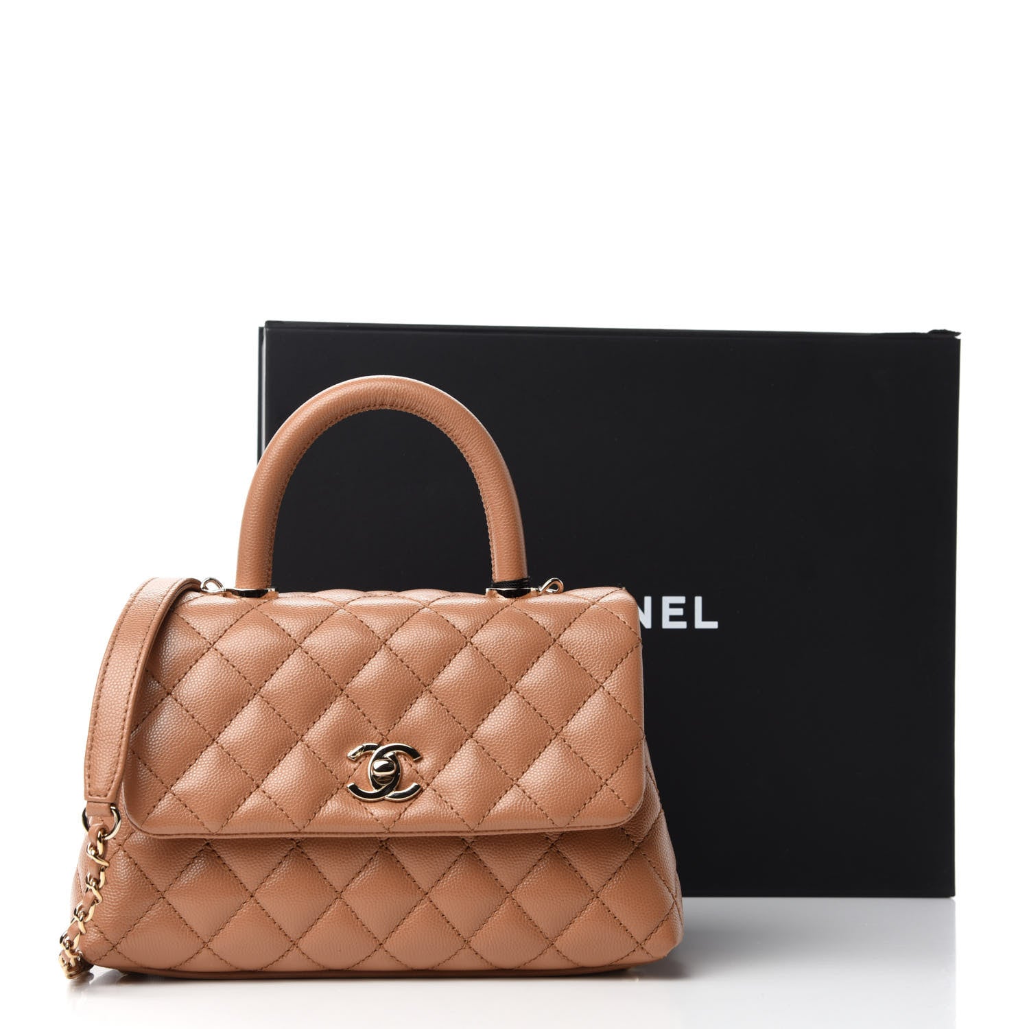 Chanel Caviar Quilted Mini Coco Handle Flap Brown 11 of 11