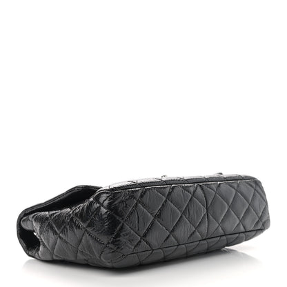 Chanel Crinkled Patent Quilted Jumbo Single Flap Black 4 of 12