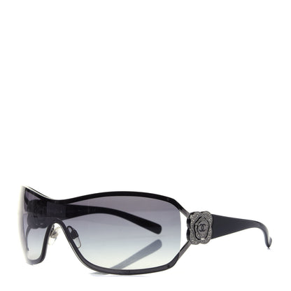 Chanel Swarovski Crystal Camellia CC Sunglasses 4164-B Black 1 of 5