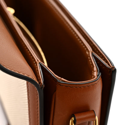 Celine Textile Natural Calfskin Teen Triomphe White Tan 12 of 14