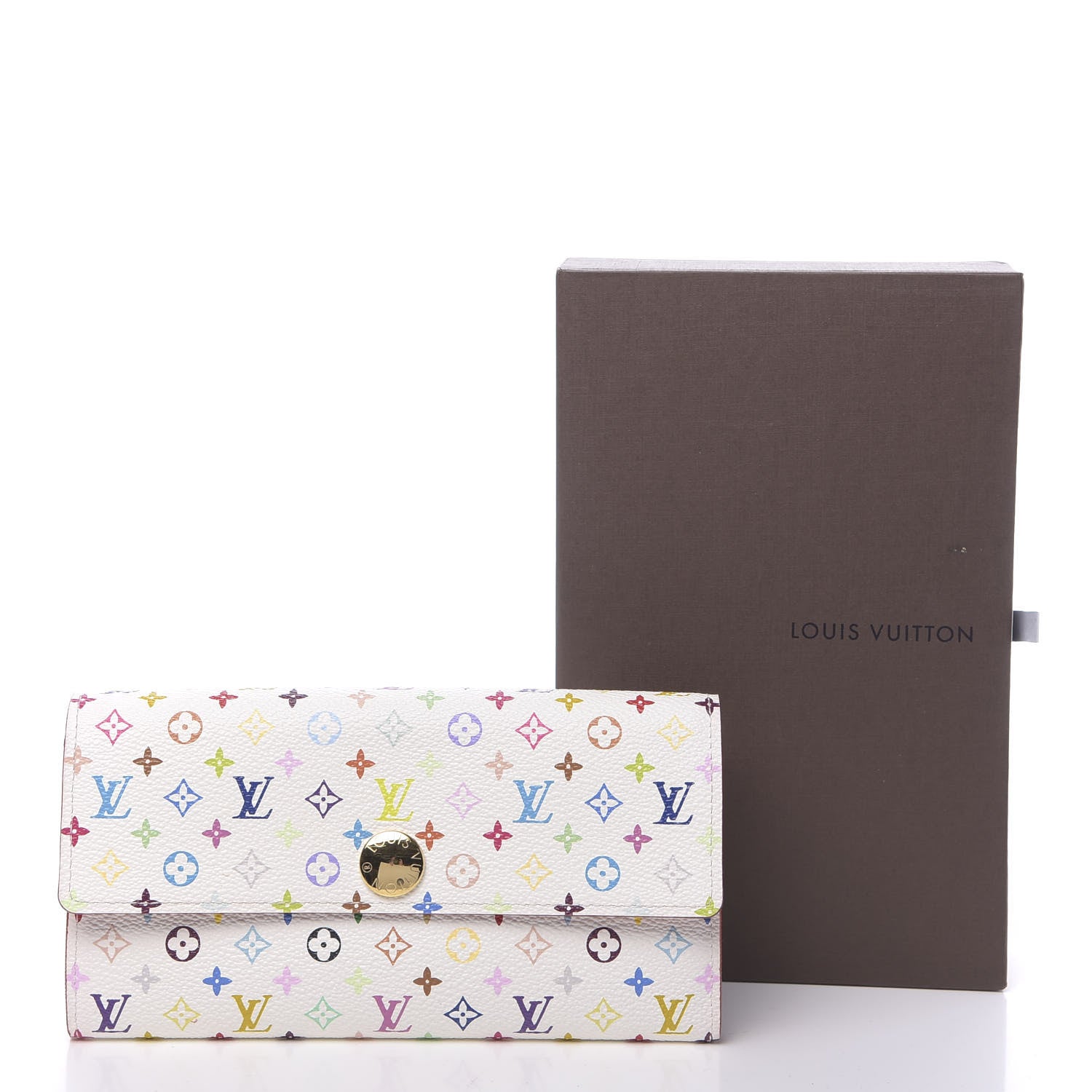 Louis Vuitton Monogram Multicolor Sarah Wallet White Orange 8 of 8