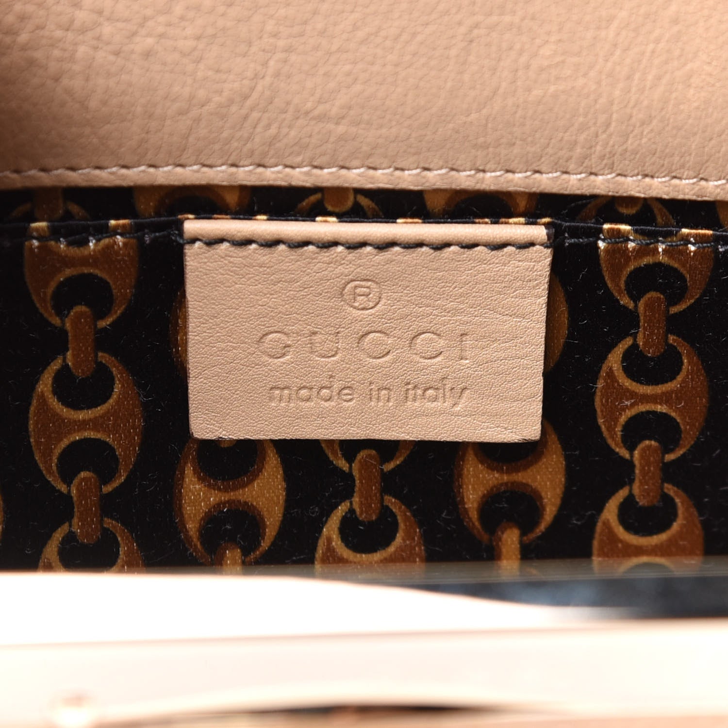 Gucci Ostrich Leg Britt Starlight Clutch Beige 6 of 10