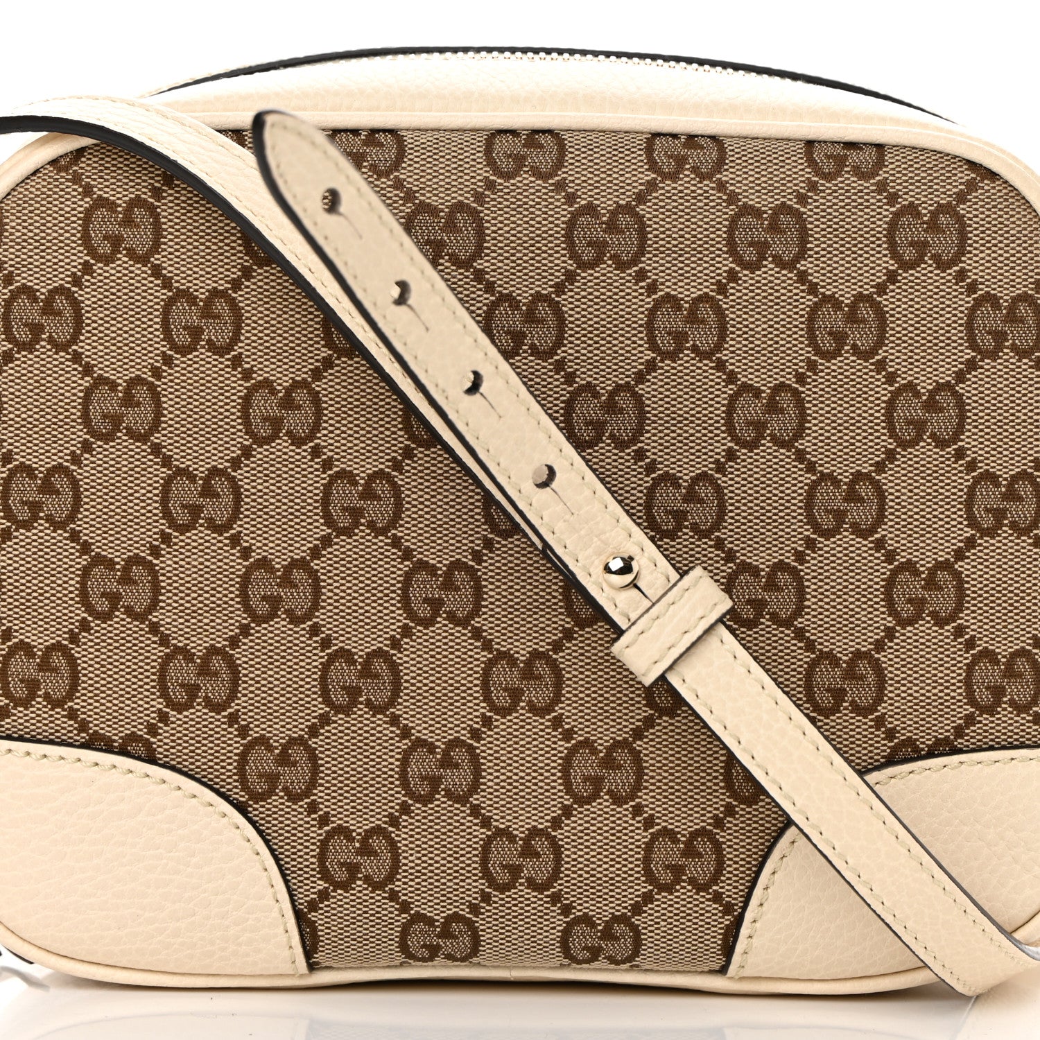 Gucci Monogram Dollar Calfskin Mini Bree Messenger Bag Beige Ebony Avoire 8 of 10