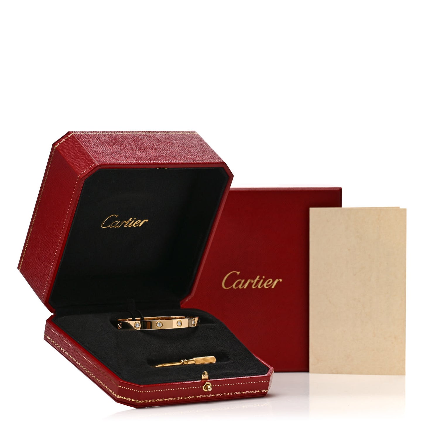 18K Yellow Gold 10 Diamond LOVE Bracelet 17