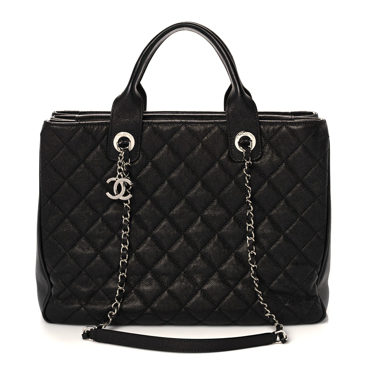 Chanel Caviar Quilted Large Urban Companion Top Handle Shopping Tote Black 1 of 9
