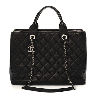Chanel Caviar Quilted Large Urban Companion Top Handle Shopping Tote Black 1 of 9