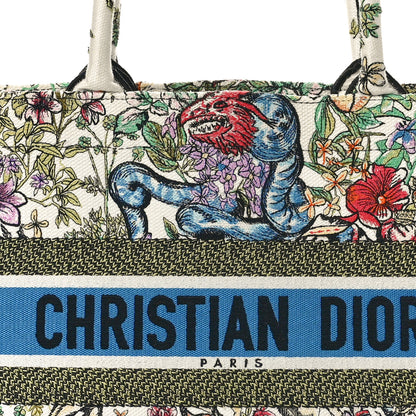 Christian Dior Canvas Embroidered Medium D-Constellation Book Tote Latte Multicolor 8 of 14