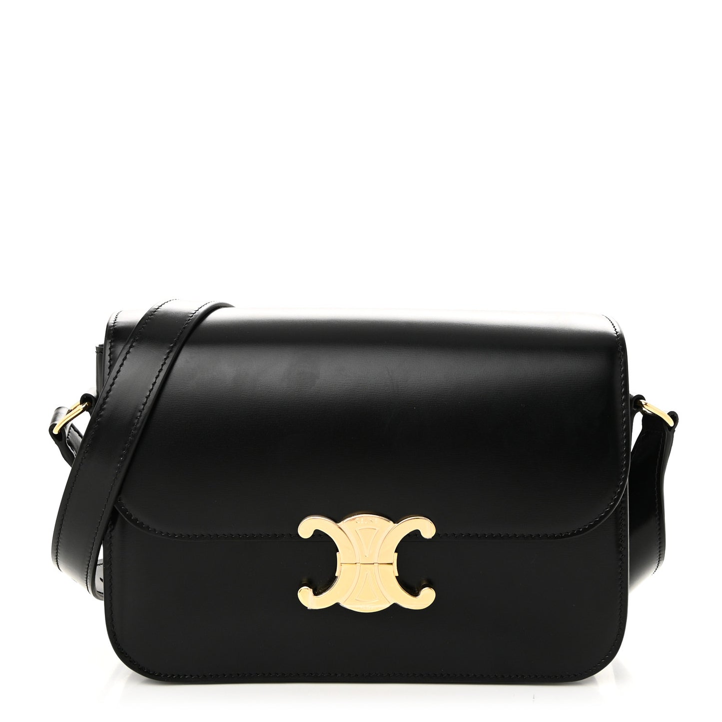 Shiny Calfskin Medium Triomphe Black