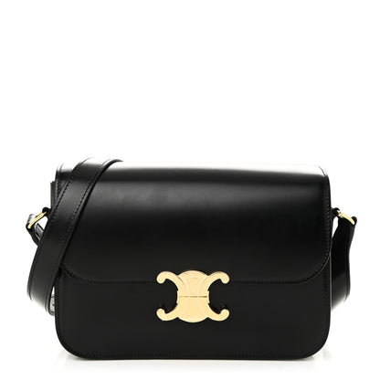 Celine Shiny Calfskin Medium Triomphe Black 1 of 10