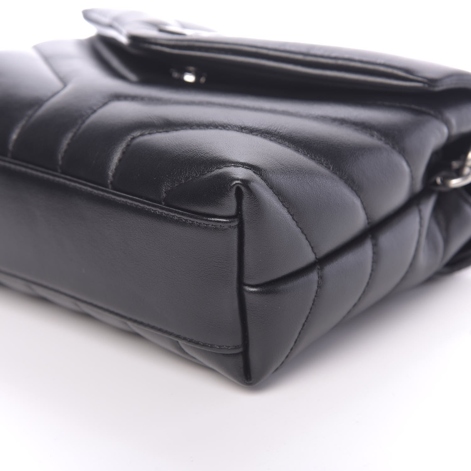 Saint Laurent Calfskin Y Quilted Monogram Toy Loulou Crossbody Bag Black 8 of 10