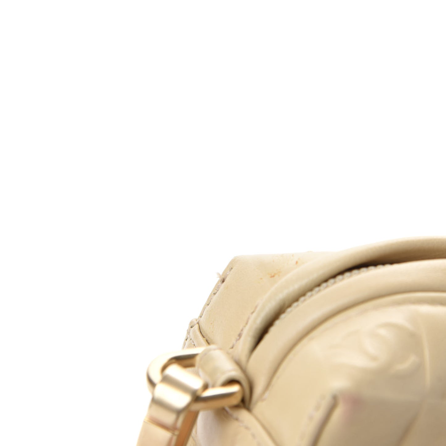 Lambskin Quilted CC Chocolate Bar Shoulder Bag Beige