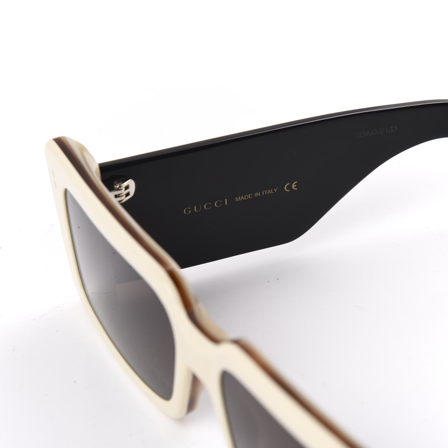 Gucci Acetate Rectangular Flap GG0543S Sunglasses White Black 6 of 10