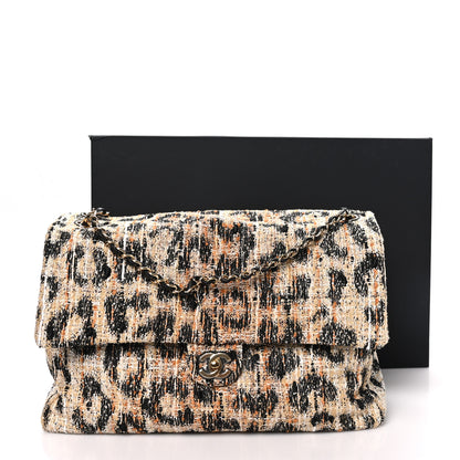 Chanel Tweed Mixed Fibers Leopard Print Souplissimo Maxi Flap Brown Black White 21 of 21