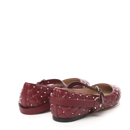 Valentino Garavani Lambskin Rockstud Spike Captoe Ballerina Flats 38 Rubin Gold 4 of 9