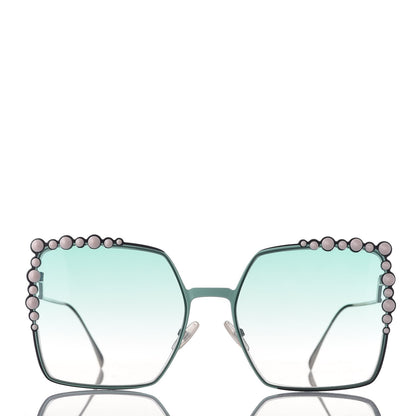 Fendi Metal Dots Square Sunglasses FF 0259/S Green Palladium 2 of 7