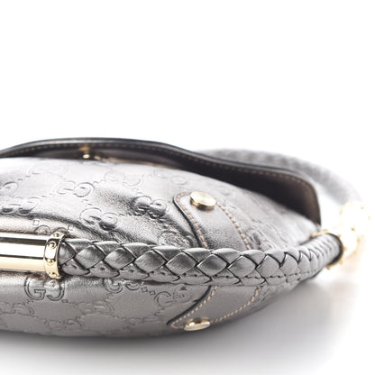 Gucci Guccissima Small Britt Tassel Shoulder Bag Silver 8 of 9