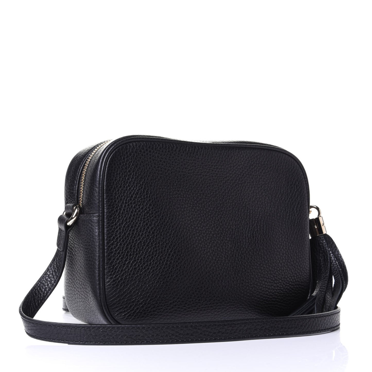 Pebbled Calfskin Small Soho Disco Bag Black
