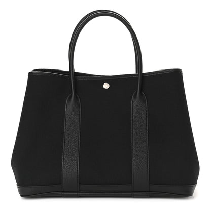 Hermes Toile Militaire Negonda Garden Party Tote 36 MM Black 1 of 9