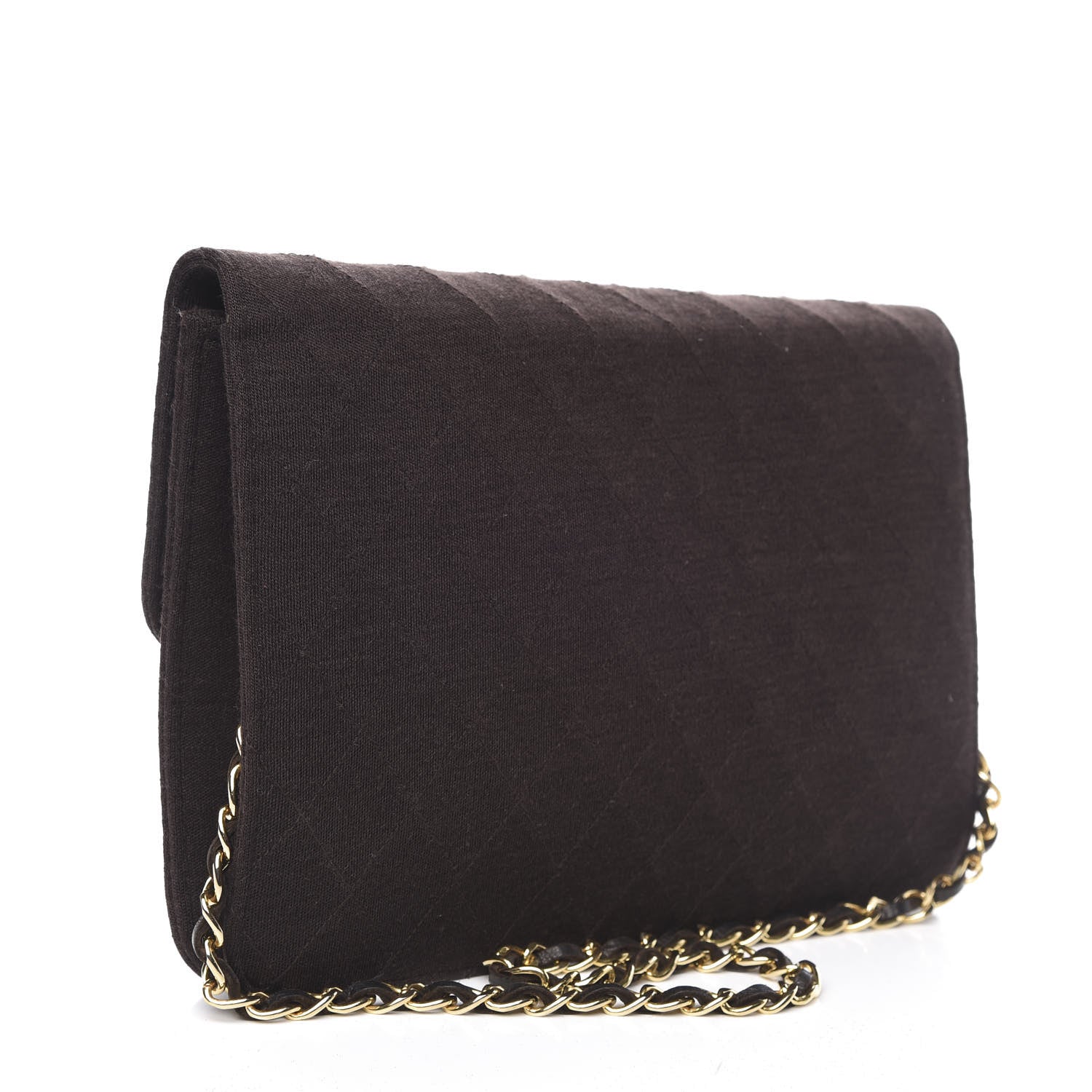 Chanel Jersey Quilted Medium Single Flap Brown 3 of 12