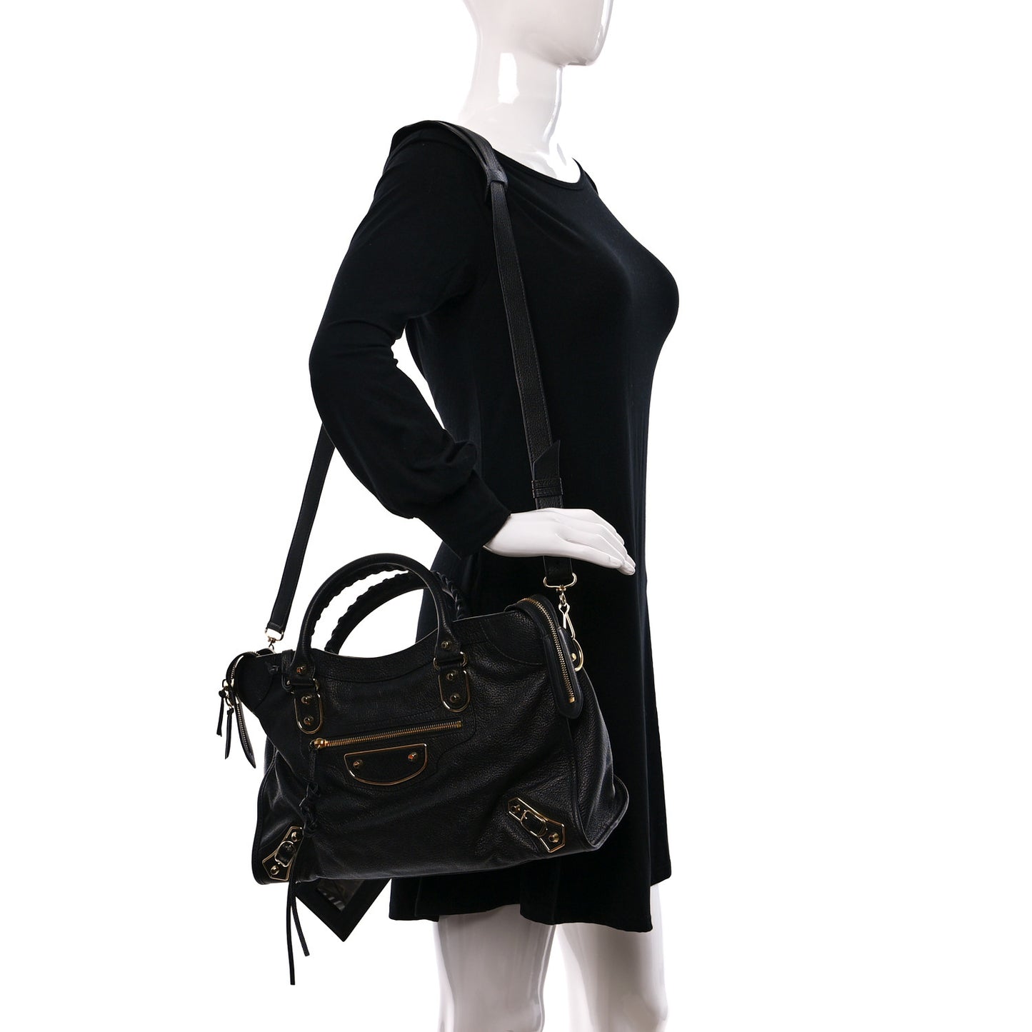 Chevre Gold Metallic Edge Hardware City Black