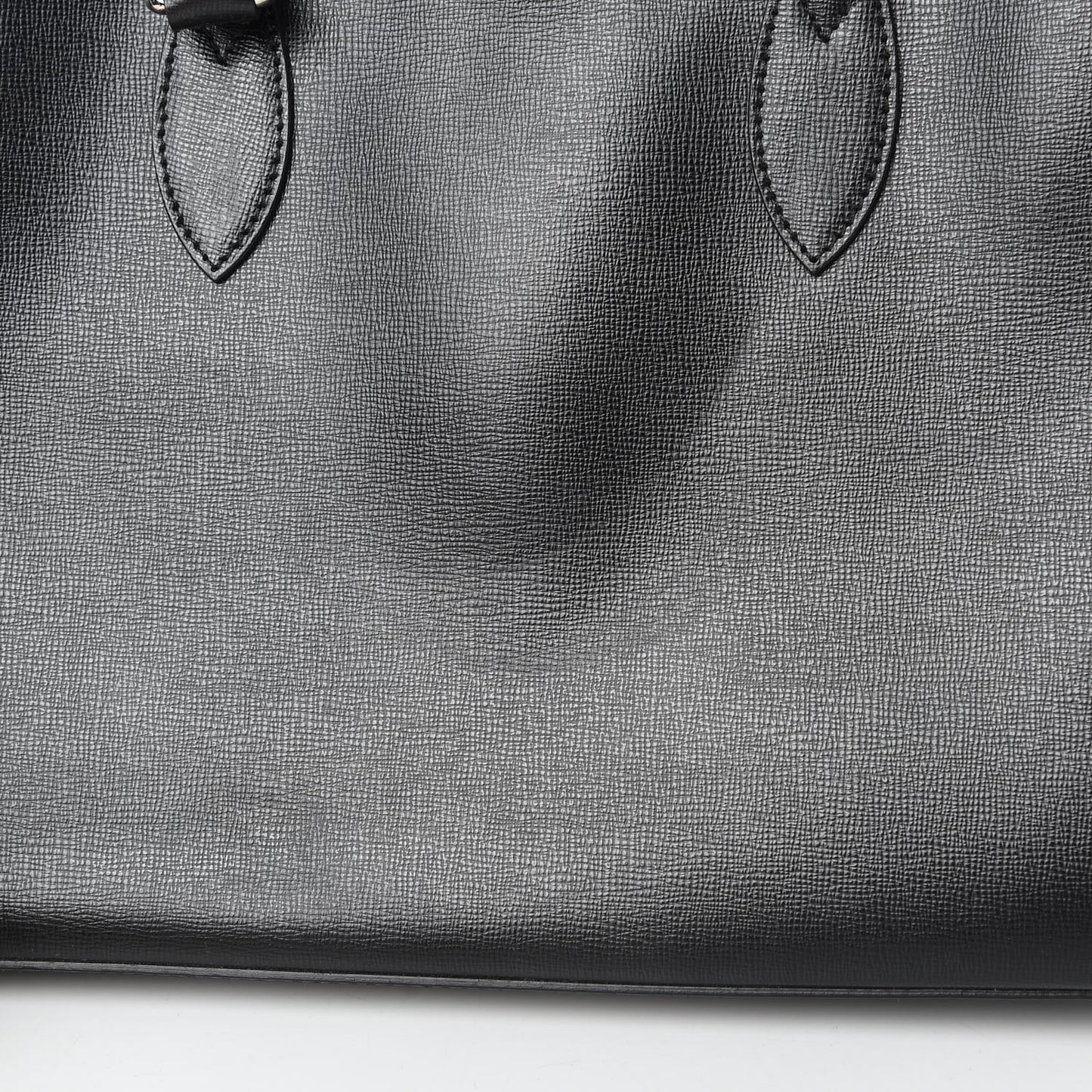 Textured Calfskin Barrow Briefcase Black