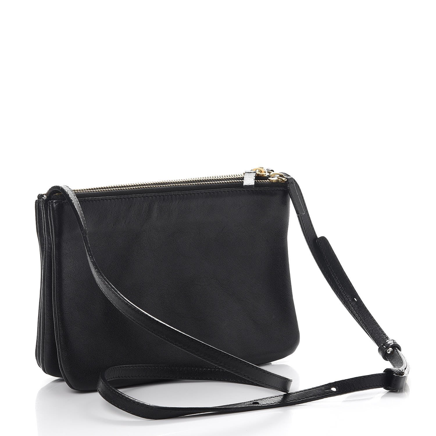 Celine Lambskin Small Trio Crossbody Bag Black 3 of 18