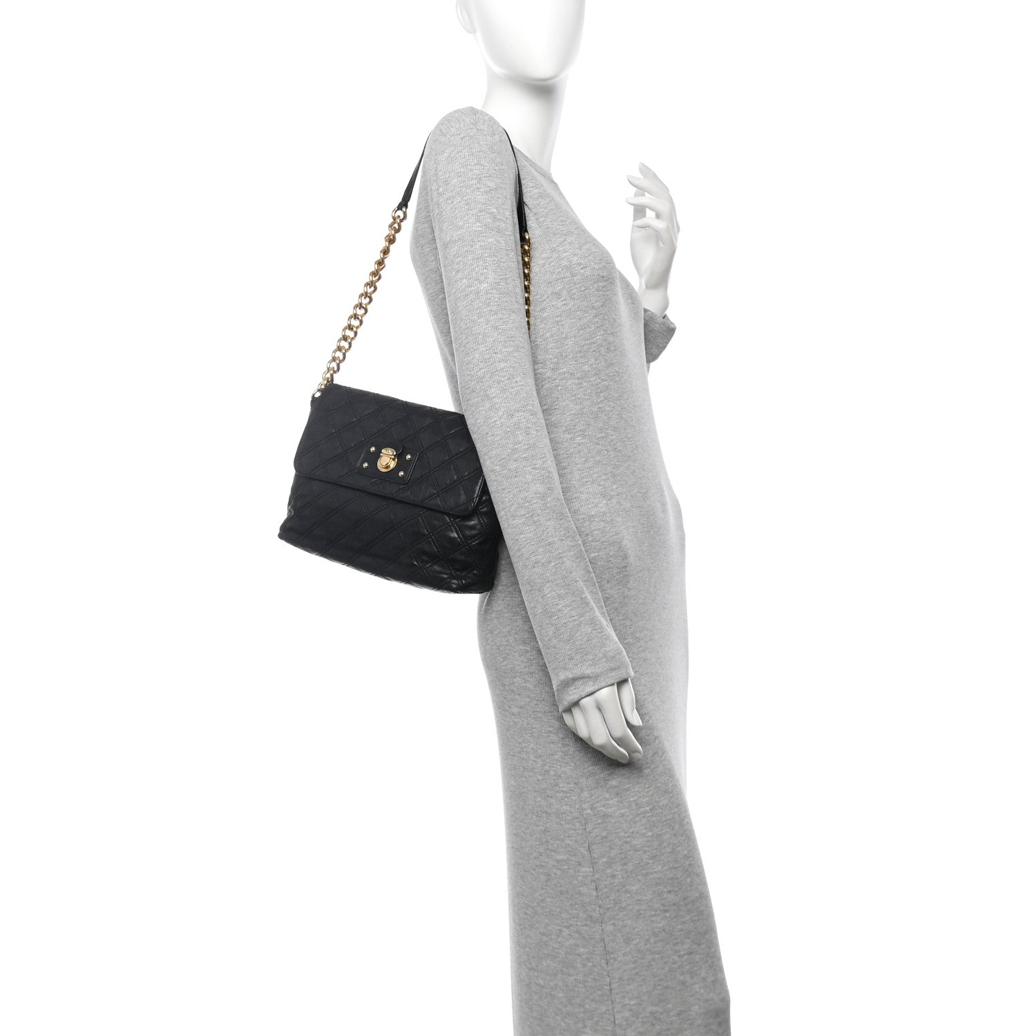 Marc Jacobs Lambskin Quilted The Large Single Flap Black 2 of 10