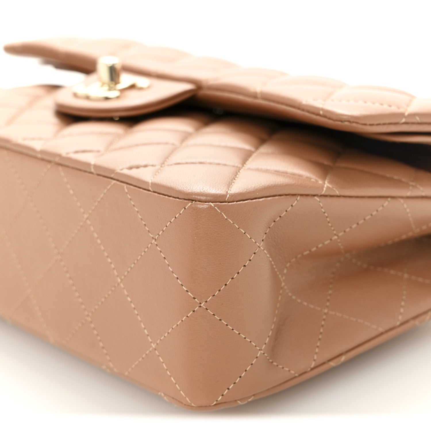 Chanel Lambskin Quilted Small Double Flap Brown 10 of 11