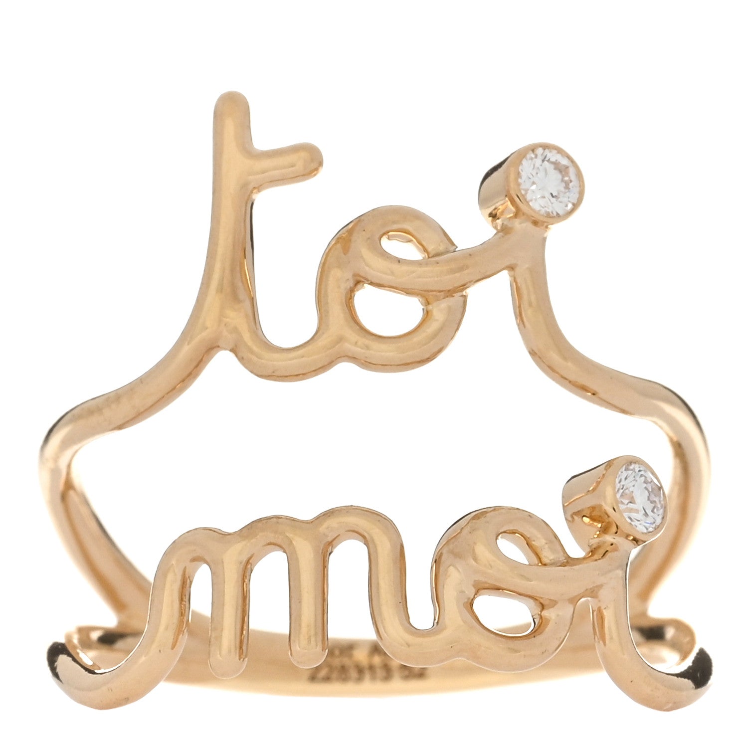 Christian Dior 18K Yellow Gold Diamond Toi Moi Ring 52 6 1 of 4