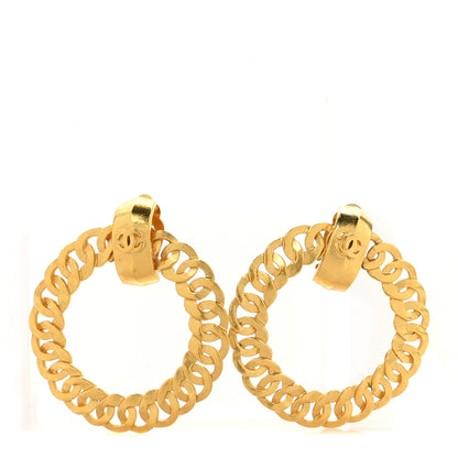 Chanel Metal CC Hoop Clip On Earrings Gold 1 of 5