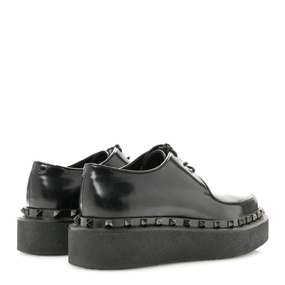 Valentino Garavani Calfskin Rockstud Womens M-Way Derby Loafers 39.5 Black 5 of 10