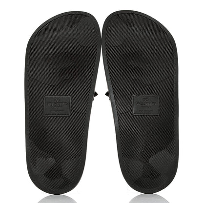 Valentino Garavani Rubber Rockstud Slide Sandals 40 Black 4 of 4