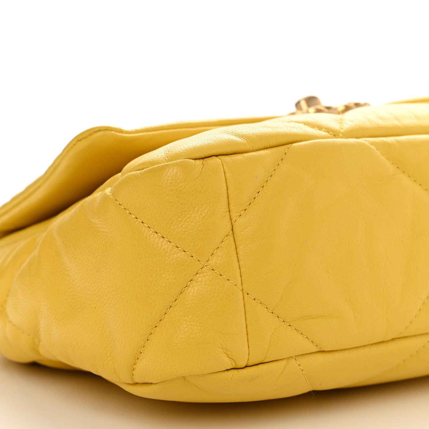 Lambskin Quilted Medium Chanel 19 Flap Yellow
