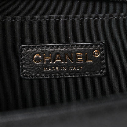 Chanel Caviar Chevron Quilted Medium Boy Flap Black 6 of 9